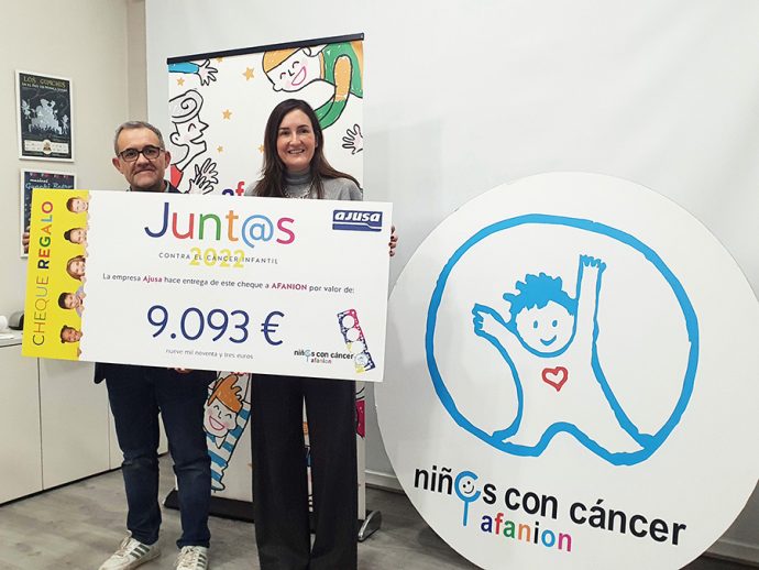 Ajusa entrega a Afanion cheque con recaudación de campaña Junt@s contra el Cáncer Infantil 2022