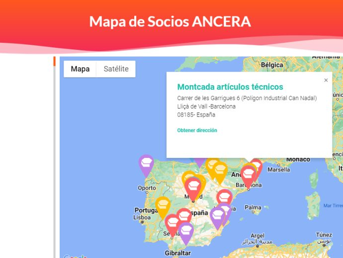 Ancera nuevo mapa interactivo con información sobre sus socios