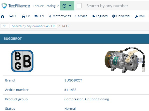 Bugobrot ya está presente en TecDoc como proveedor de datos