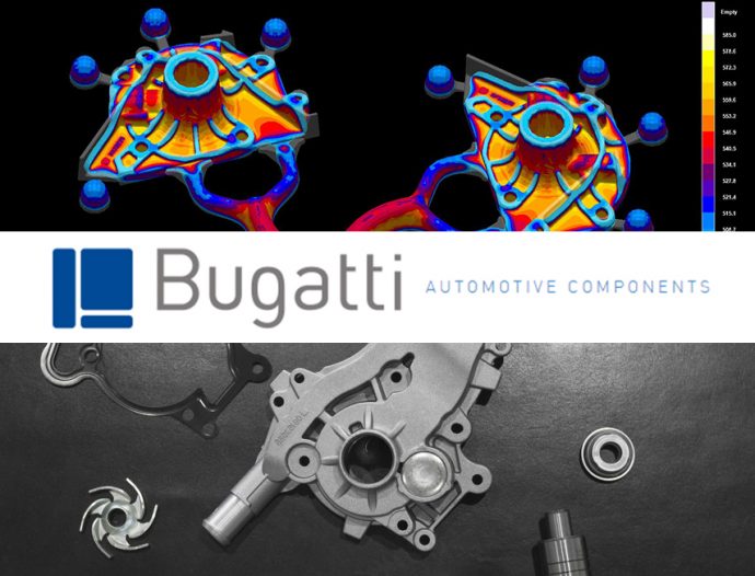 diseño y fabricación bombas de agua Bugatti para automoción