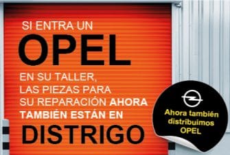 Los recambios originales Opel se incorporan a la oferta de Distrigo