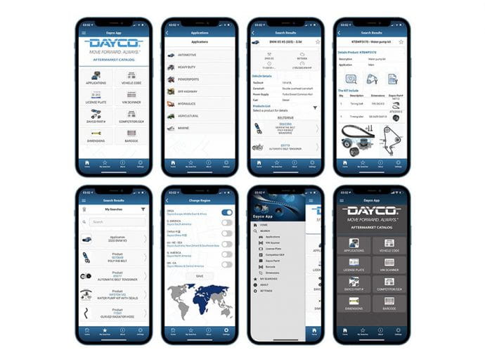 catálogo móvil de Dayco se actualiza a la nueva versión 7.0