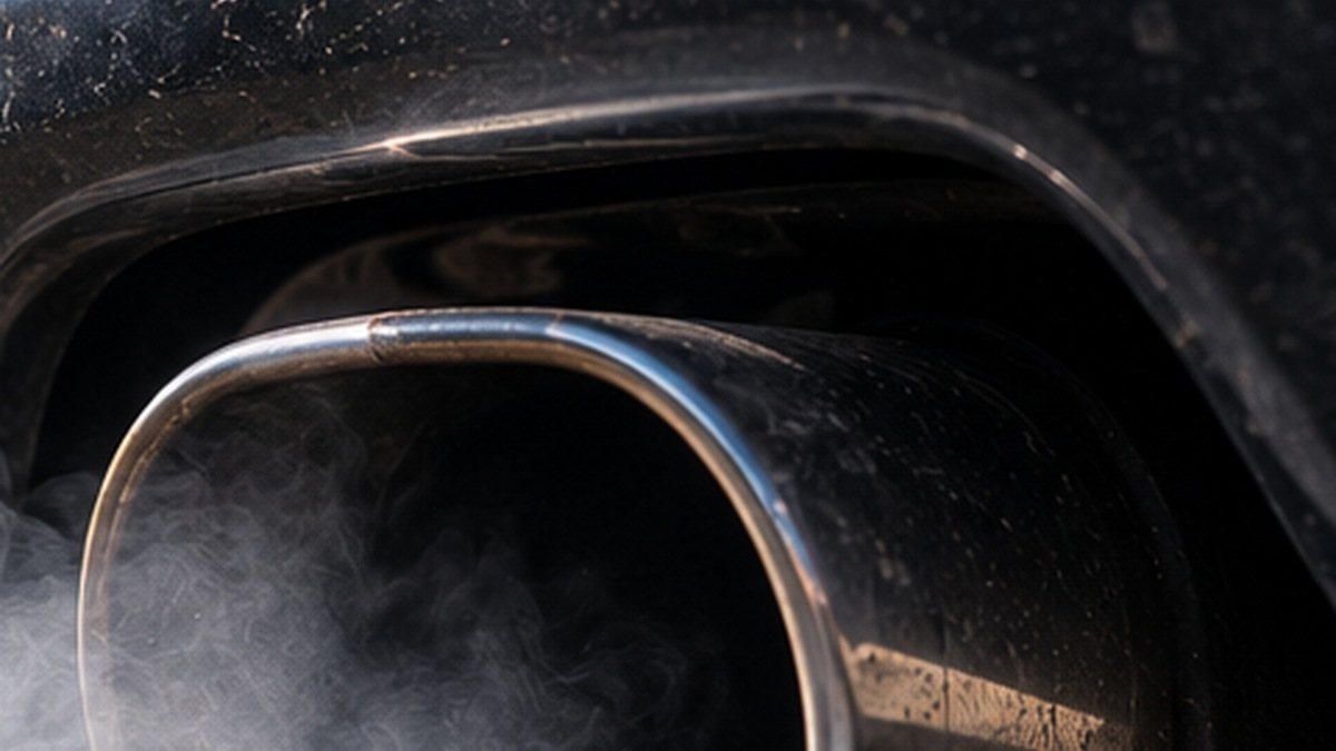 Escape de coche con humo persistente