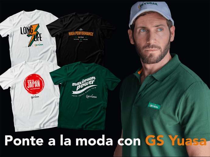 GS Yuasa nueva línea de ropa de verano para talleres y tiendas de recambios