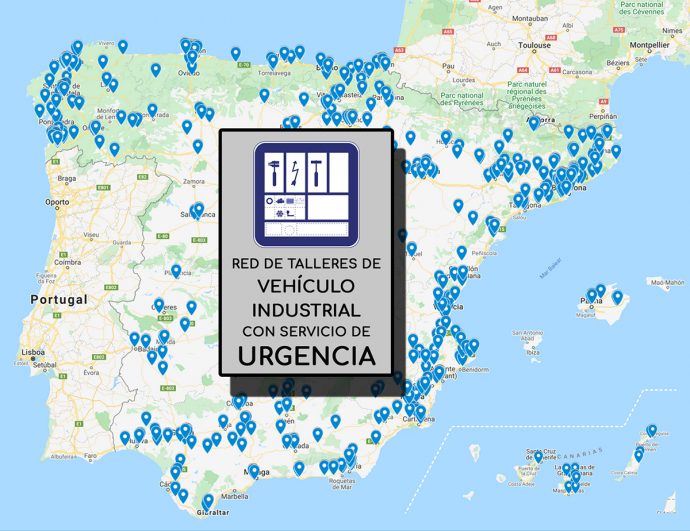 mapa de talleres V.I. abiertos en España durante estado de alarma