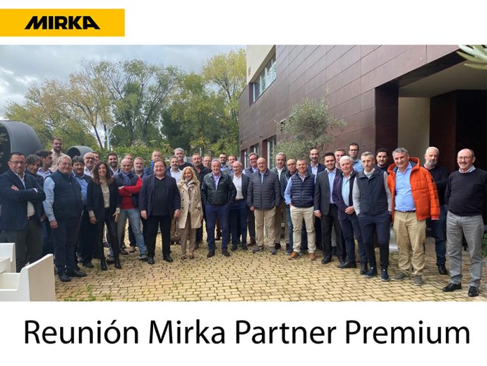 Mirka Ibérica reunión con red Partners Premium en sectores de Automoción Pintura y Madera