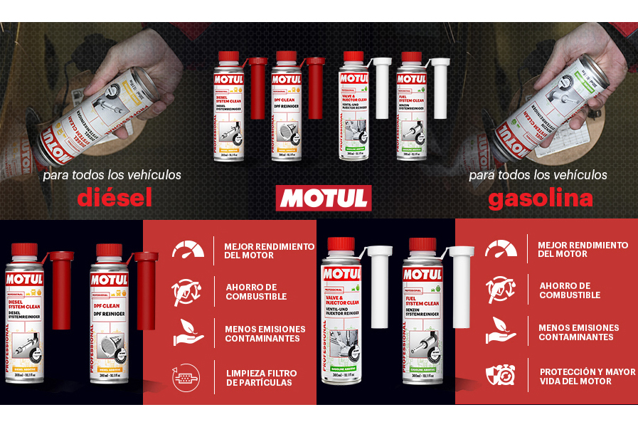 Motul presenta sus cuatro aditivos para motores diésel y gasolina