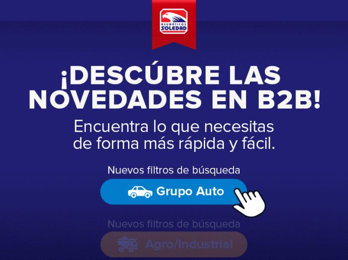 plataforma B2B de Neumáticos Soledad mejoras en buscador de producto y en herramienta para canjeo de regalos