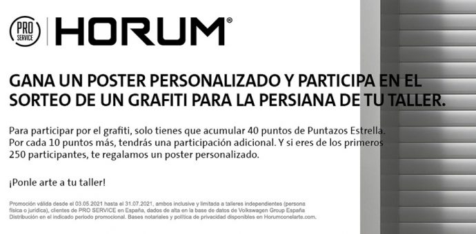 PRO SERVICE campaña HORUM con el Arte sorteo de grafitis del artista Xolaka y regalo de cuadros personalizados