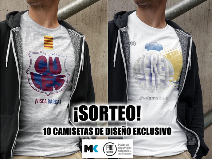 PRO Service y MotorOK obsequian camisetas de fútbol de FC Barcelona y Real Madrid de diseño exclusivo