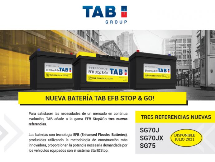 TAB Batteries suma nuevas referencias a su gama de baterías EFB Stop&Go