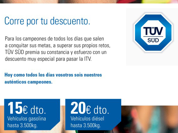 TÜV SÜD y la XII Carrera del Taller descuentos en la ITV